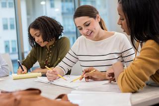 Students writing